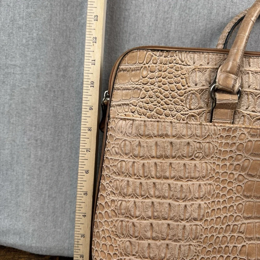 Bueno Faux Leather Embossed Croc Top Handle Bag Tan Laptop Business‎ Bag